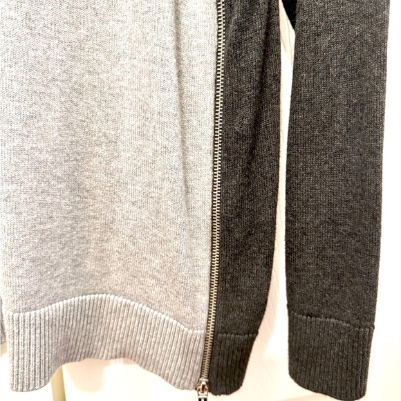 Michael Kors Charcoal Gray Sweater Zipper Detail Raglan Sleeves Medium - Picture 2 of 8